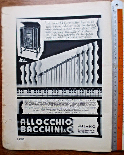 Pubblicità 1935 allocchio - pubblicità,
